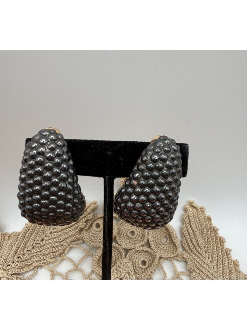 Vintage Simon Sebbag Sterling Silver Sculptural Clip on Earrings Modernist gift